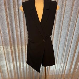 Patrizia Pepe Black Asymmetrical Blazer Romper – Size 38 (US XS/S)